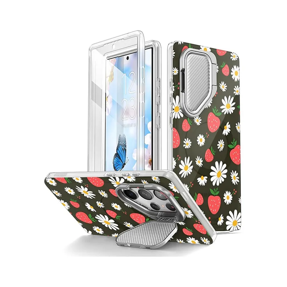 Cell Phone Cases<i-Blason Cosmo Colorful Strawberry MagSafe Case for Samsung Galaxy S24 Ultra, Shock-Absorbing, Multicolor