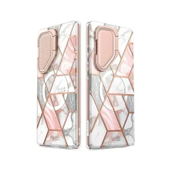 Cell Phone Cases<i-Blason Cosmo Cute Marble Pink MagSafe Case for Samsung Galaxy S24 Ultra, Shock-Absorbing
