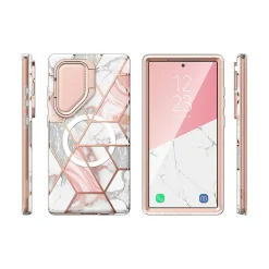 Cell Phone Cases<i-Blason Cosmo Cute Marble Pink MagSafe Case for Samsung Galaxy S24 Ultra, Shock-Absorbing