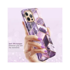 Cell Phone Cases<i-Blason Cosmo MagSafe Rugged Case for iPhone 12 Pro Max, Marble Purple (iPhone2020-6.7-Cosmo-SP-Ameth)