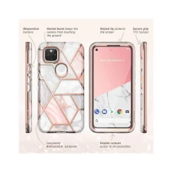 Cell Phone Cases<i-Blason Cosmo Marble Pink Case for Google Pixel 5 (GooglePixel5-Cosmo-SP-Marble)