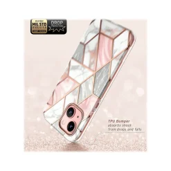 Cell Phone Cases<i-Blason Cosmo Marble Pink Snap Case for iPhone 13 (iPhone2021-6.1-Cosmo-SP-Marble)