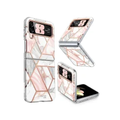 Cell Phone Cases<i-Blason Cosmo Marble Pink Snap Case for Samsung Galaxy Z Flip4 (Galaxy2022-ZFlip4-5G-Cosmo-Marble)