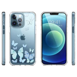 Cell Phone Cases<i-Blason Halo Butterfly Blue Snap Case for iPhone 13 Pro Max (iPhone2021-6.7-Halo-F)