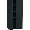Hot ® Officeworks® Polyethylene Storage Cabinet, Non-Assembled, 66Hx33Wx18D", Black Storage Cabinets