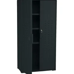 Hot ® Officeworks® Polyethylene Storage Cabinet, Non-Assembled, 66Hx33Wx18D", Black Storage Cabinets