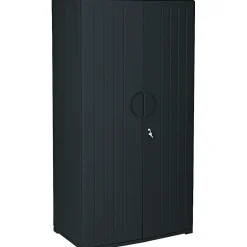 New ® Officeworks® Polyethylene Storage Cabinet, Non-Assembled, 72Hx36Wx22D", Black Storage Cabinets