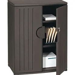 Outlet ® Officeworks® Polyethylene Storage Cabinet, Non-Assembled, 46Hx36Wx22D", Black Storage Cabinets
