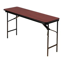 Best Premium Folding Table, 72" x 18", Mahogany/Brown (55284) Folding Tables