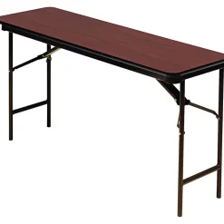 Online ® Premium Wood Laminate Folding Tables, 60x18", Mahogany Folding Tables
