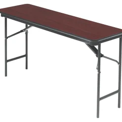 Online ® Premium Wood Laminate Folding Tables, 60x18", Mahogany Folding Tables