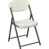 Discount Rough 'N Ready Plastic Folding Chairs, Platinum Granite, 4/Carton (64033) Folding & Stacking