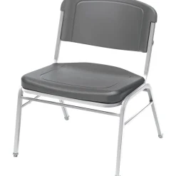 Best Rough N Ready Series Big & Tall Stacking Chair, Plastic, Charcoal, 4/Carton (ICE64127) Folding & Stacking