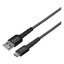 Power Cables<iHome 6' USB Type-C to USB Type-A Power Cable, Male to Male, Black (2IHCC1025B6L2)