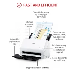 Desktop Scanners<Canon imageFORMULA R30 USB Duplex Document Scanner, White (6051C002)