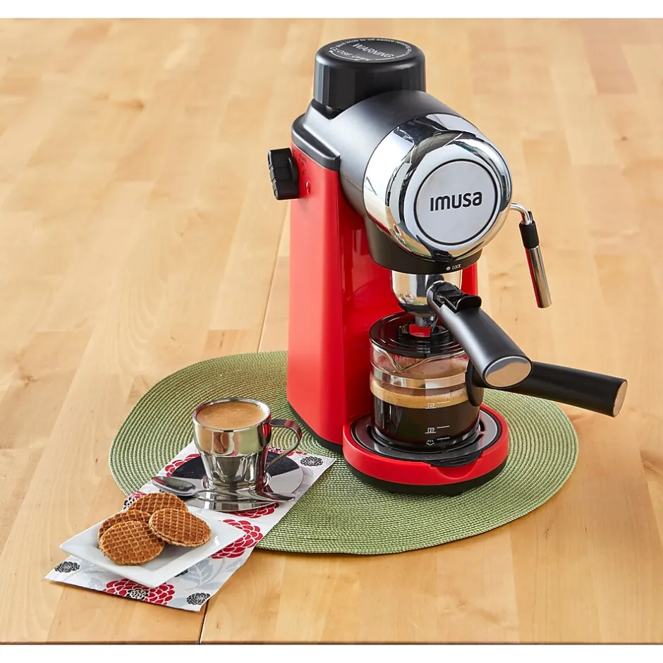 Coffee Makers<Imusa 4-Cups Espresso Machine, Red (GAU-18218)