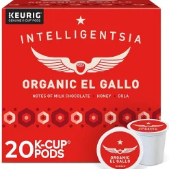 Keurig K-Cups<Intelligentsia Organic El Gallo Coffee Keurig® K-Cup® Pods, Light Roast, 20/Box (5000371867)