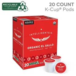 Keurig K-Cups<Intelligentsia Organic El Gallo Coffee Keurig® K-Cup® Pods, Light Roast, 20/Box (5000371867)