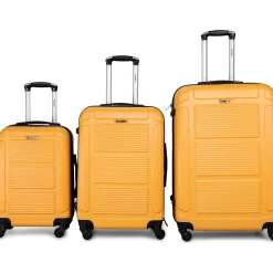 InUSA Pilot 3-Piece Hardside Spinner Luggage Set, Mustard (IUPILSML-MUS)