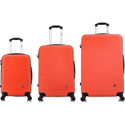 InUSA Royal 3-Piece Hardside Spinner Luggage Set, Orange (IUROYSML-ORG)
