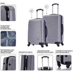 InUSA Royal 2-Piece Hardside Spinner Luggage Set, (IUROY0SM-SIL)