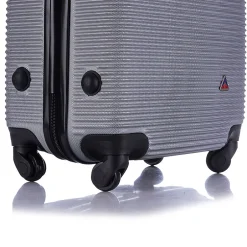 InUSA Royal 2-Piece Hardside Spinner Luggage Set, (IUROY0SM-SIL)