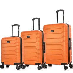InUSA Trend 3-Piece Hardside Spinner Luggage Set, Orange (IUTRESML-ORA)