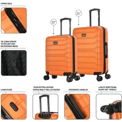 InUSA Trend 2-Piece Hardside Spinner Luggage Set, (IUTRE0SM-ORA)