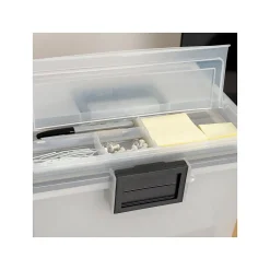 Iris WeatherPro Plastic File Box with Latching Lid, Letter/Legal Size, Clear, 4/Pack (110350) Discount