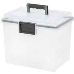 Iris WeatherPro Portable File Box, Letter Size, Clear (110350) Sale