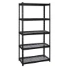 Hot 2300 lb. Wire Rivet Series 5-Shelf Metal/Wire Deck Shelving Unit, 36"W, Black (22130) Shelving