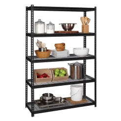 Clearance 2300 lb. Wire Rivet Series 5-Shelf Metal/Wire Deck Shelving Unit, 48