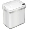 iTouchless Automatic Touchless Sensor Indoor Trash Can, 2.5 Gallon, White (MT02SW)