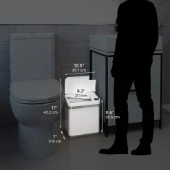iTouchless Automatic Touchless Sensor Indoor Trash Can, 2.5 Gallon, White (MT02SW)