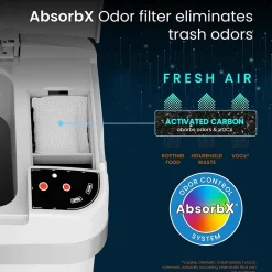 iTouchless Automatic Touchless Sensor Trash Can with Odor Filter and Fragrance – 4 Gallon - White