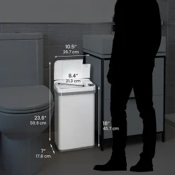 iTouchless Automatic Touchless Sensor Trash Can with Odor Filter and Fragrance – 4 Gallon - White