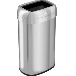 iTouchless Dual-Deodorizer Stainless Steel Trash Can, 16 gal., Brushed Steel (OL16STV)