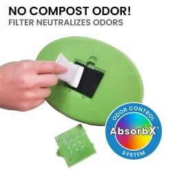 iTouchless 1.6-Gallon Indoor Compost Bin, Silver/Green (CB06OT)