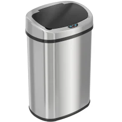 iTouchless SensorCan Stainless Steel Sensor Trash Can with AbsorbX Odor Control System, Silver, 13 gal. (ITOS13B)