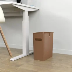 iTouchless SlimGiant Polypropylene Trash Can with no Lid, Toffee Brown, 4.2 gal., 6/Pack (SG105Nx6)