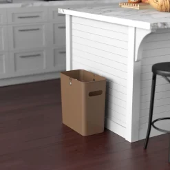 iTouchless SlimGiant Polypropylene Trash Can with no Lid, Toffee Brown, 4.2 gal., 6/Pack (SG105Nx6)