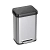 iTouchless SoftStep EXP Stainless Steel Step Trash Can, 13.2-Gallon, Silver/Black (PP13RSB)