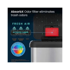 iTouchless SoftStep EXP Stainless Steel Step Trash Can, 13.2-Gallon, Silver/Black (PP13RSB)