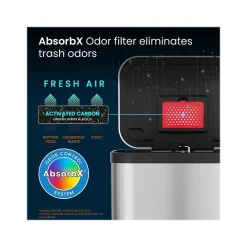 iTouchless SoftStep ProX Stainless Steel Step Trash Can, 13.2-Gallon, Silver/Black (PD13RSY)