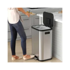 iTouchless SoftStep ProX Stainless Steel Step Trash Can, 13.2-Gallon, Silver/Black (PD13RSY)