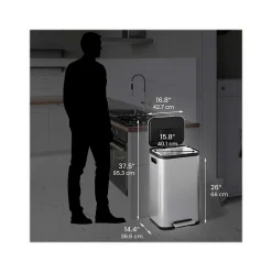 iTouchless SoftStep ProX Stainless Steel Step Trash Can, 13.2-Gallon, Silver/Black (PD13RSY)