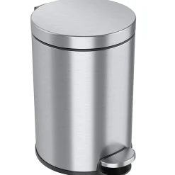 iTouchless SoftStep Round Stainless Steel Step Trash Can with Hinged Lid, 3.17 Gallon (IP03RSS)