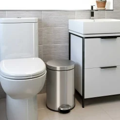 iTouchless SoftStep Round Stainless Steel Step Trash Can with Hinged Lid, 3.17 Gallon (IP03RSS)