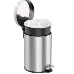 iTouchless SoftStep Round Stainless Steel Step Trash Can with Hinged Lid, 3.17 Gallon (IP03RSS)