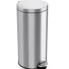 iTouchless SoftStep Round Stainless Steel Step Trash Can with Hinged Lid, 7.93 Gallon (IP08RSS)